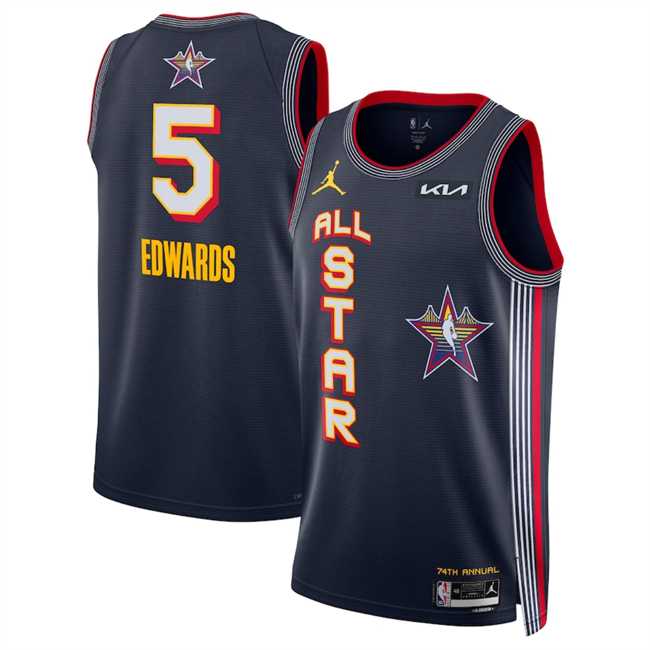 Men%27s 2025 All-Star #5 Anthony Edwards Navy Stitched Jersey Dzhi